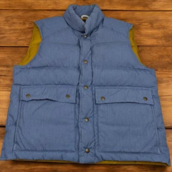 Vintage‎ Eddie Bauer Men's XL Puffer Vest Goose Down Light Blue Made In USA 90s - Picture 1 of 4
